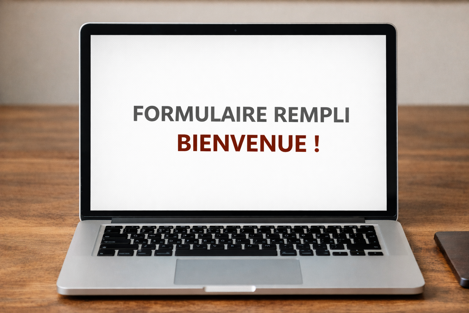 Formulaire rempli - Bienvenue